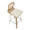 Folia counter stool in Zebra Wood, Cream PU, Chrome, top view, featuring upholstered seat