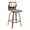 Folia 26" Mid-Century Modern Fixed Height Counter Stool with Swivel in Walnut Wood, Grey Fabric and Black Metal Footrest- Set of 2 — product view