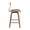 Folia 26" Mid-Century Modern Fixed Height Counter Stool with Swivel in Walnut Wood, Grey Fabric and Black Metal Footrest- Set of 2 — side view