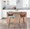 Folia counter stool in Walnut Wood, Teal Fabric, Black Metal, featuring upholstered seat