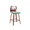 Folia counter stool in Walnut Wood, Teal Fabric, Black Metal, product view, featuring upholstered seat