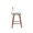 Folia 26" Mid-Century Modern Fixed Height Counter Stool with Swivel in Walnut, Teal Fabric and Black Metal Footrest- Set of 2 — side view