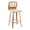 Folia 26" Contemporary Fixed-Height Counter Stool with Swivel in Zebra Wood and Cream Faux Leather with Round Chrome Metal Footrest- Set of 2 — product view