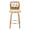 Folia 26" Contemporary Fixed-Height Counter Stool with Swivel in Zebra Wood and Cream Faux Leather with Round Chrome Metal Footrest- Set of 2 — front view
