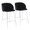 Fran Contemporary Counter Stool in Chrome Metal and Black Velvet- Set of 2 — pair view