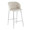 Fran counter stool in Chrome, Cream Velvet, product view, featuring velvet design and metal design