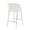 Fran counter stool in Chrome, Cream Velvet, back and side view, featuring velvet design and metal design