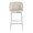 Fran counter stool in Chrome, Cream Velvet, front view, featuring velvet design and metal design
