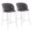 Fran counter stool in Chrome, Grey Velvet, coordinated set view, featuring velvet design and metal design