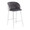 Fran counter stool in Chrome, Grey Velvet, product view, featuring velvet design and metal design