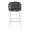 Fran counter stool in Chrome, Grey Velvet, front view, featuring velvet design and metal design