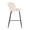 Luna counter stool in Black Metal, White Velvet, side view, featuring velvet design and metal design