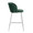 Luna counter stool in Chrome Metal, Green Velvet, side view, featuring velvet design and metal design