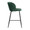 Luna counter stool in Black Metal, Green Velvet, side view, featuring velvet design and metal design