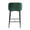 Fran Pleated Waves Contemporary Fixed-Height Counter Stool in Black Metal and Green Velvet- Set of 2 — back view