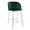 Fran Pleated Waves Contemporary/Glam Fixed-Height Counter Stool in Chrome Metal and Green Velvet- Set of 2 — product view
