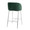 Fran Pleated Waves Contemporary/Glam Fixed-Height Counter Stool in Chrome Metal and Green Velvet- Set of 2 — rear three-quarter view