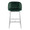 Fran Pleated Waves Contemporary/Glam Fixed-Height Counter Stool in Chrome Metal and Green Velvet- Set of 2 — front view