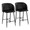 Fran counter stool in Black Metal, Black PU, coordinated set view, featuring metal footrest