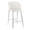 Fran 26" Contemporary Fixed-Height Counter Stool in Silver Metal and White Faux Leather- Set of 2 — product view