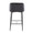 Fran counter stool in Black Metal, Black Velvet, back view, featuring velvet design and metal design