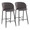 Fran counter stool in Black Metal, Grey Velvet, coordinated set view, featuring velvet design and metal design