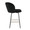 Fran counter stool in Black Metal, Black Velvet, Gold Metal, side view, featuring swivel