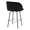 Fran counter stool in Black Metal, Black Velvet, Gold Metal, back and side view, featuring swivel
