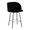 Fran 26" Contemporary/Glam Fixed-Height Counter Stool with Swivel in Black Metal and Black Velvet with Square Gold Metal Footrest- Set of 2 — product view