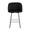 Fran 26" Contemporary/Glam Fixed-Height Counter Stool with Swivel in Black Metal and Black Velvet with Square Gold Metal Footrest- Set of 2 — front view