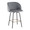 Fran counter stool in Black Metal, Grey Velvet, Gold Metal, product view, featuring swivel