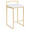 Fuji counter stool in Gold Metal, White PU, product view