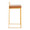 Fuji counter stool in Gold Steel, Camel PU, side view
