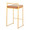 Fuji counter stool in Gold Steel, Camel PU, back and side view