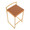 Fuji counter stool in Gold Steel, Camel PU, top view