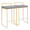 Fuji Contemporary Counter Stool in Gold with Grey Faux Leather- Set of 2 — pair view
