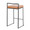 Fuji counter stool in Black Steel, Camel PU, back and side view