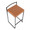 Fuji counter stool in Black Steel, Camel PU, top view