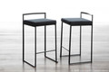 Fuji counter stool in Black Metal, Black Velvet