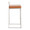 Fuji Contemporary Stackable Counter Stool in Stainless Steel with Camel Faux Leather Cushion- Set of 2 — side view