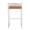Fuji Contemporary Stackable Counter Stool in Stainless Steel with Camel Faux Leather Cushion- Set of 2 — back view