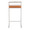Fuji Contemporary Stackable Counter Stool in Stainless Steel with Camel Faux Leather Cushion- Set of 2 — front view