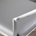 Fuji counter stool in Brushed Stainless Steel, Grey PU
