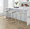 Fuji Contemporary Stackable Counter Stool in Stainless Steel with Light Grey Cowboy Fabric Cushion- Set of 2 — lifestyle photo 6
