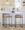 Fuji counter stool in Black Metal, Brown Cowboy Fabric