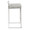 Fuji counter stool in Brushed Stainless Steel, Light Grey Cowboy Fabric, side view