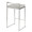 Fuji counter stool in Brushed Stainless Steel, Light Grey Cowboy Fabric, back and side view