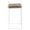 Fuji counter stool in White Metal, Brown Cowboy Fabric, side view