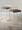 Fuji counter stool in White Metal, Brown Cowboy Fabric, lifestyle room setting