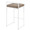 Fuji counter stool in White Metal, Brown Cowboy Fabric, back and side view